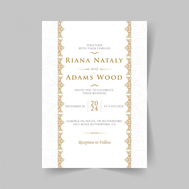 Invitation De Mariage Vintage Avec Mandala