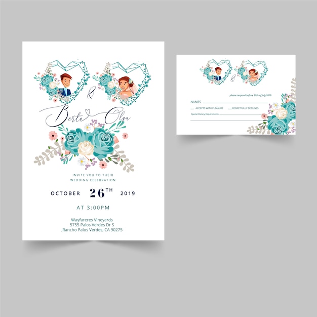 Vecteur invitation de mariage