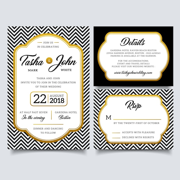 Vecteur invitation de mariage