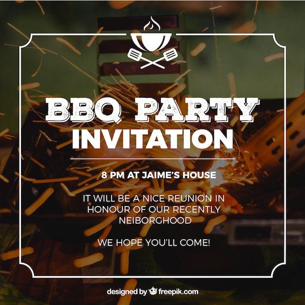 Invitation pour la fête du barbecue