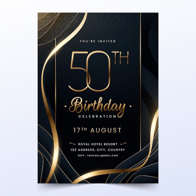 Invitation réaliste du 50e anniversaire