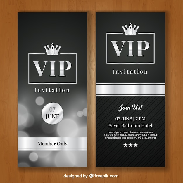 Invitation Vip élégante Avec Style Argenté