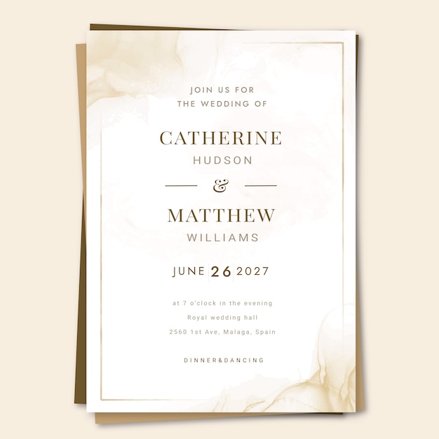 Invitations De Mariage Formelles à L'aquarelle