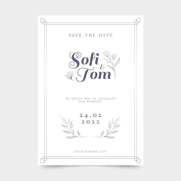 Invitations de mariage formelles dégradées