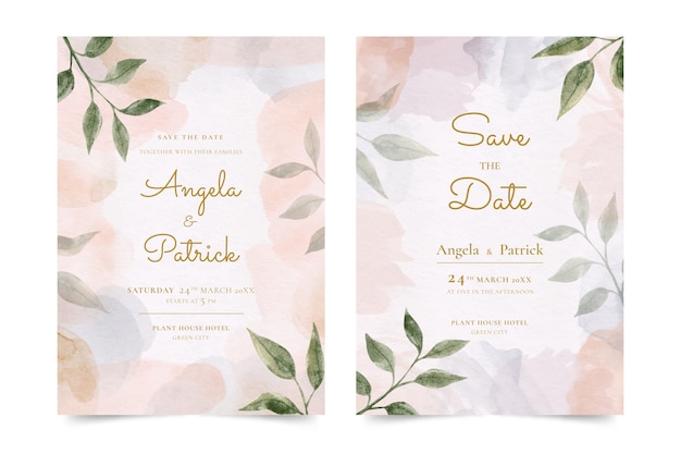 Invitations De Mariage Rustiques à L'aquarelle