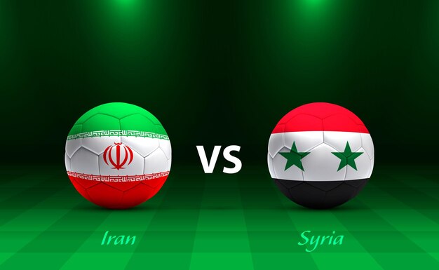 Iran vs Syrie modèle de diffusion du tableau de bord du football pour l'asie 2023