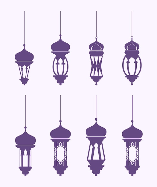 Islamique Violet Avec Silhouette De Lustre