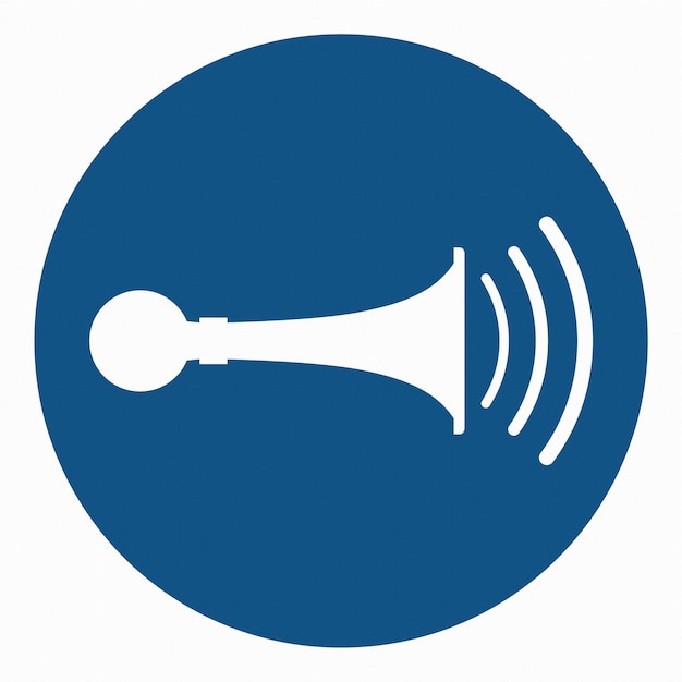 Vecteur iso 7010 symboles graphiques normes signalisation de sécurité obligatoire corne sonore
