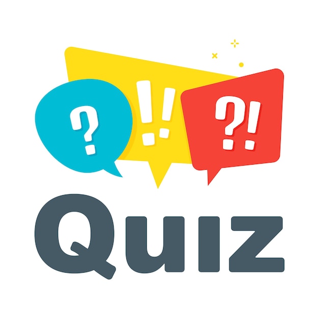 Isoler le logo du quiz sur blanc, icône de questionnaire, signe de sondage, symbole de discours à bulle plate.