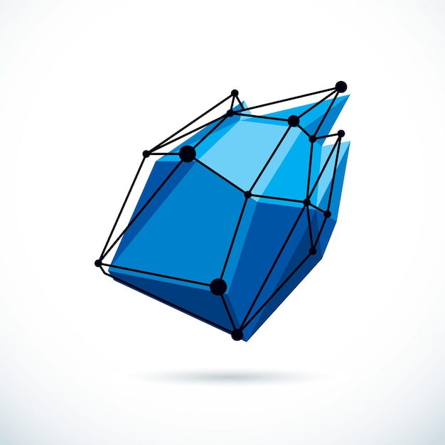 Isométrique abstract vector low poly forme. Illustration moderne des technologies de communication.