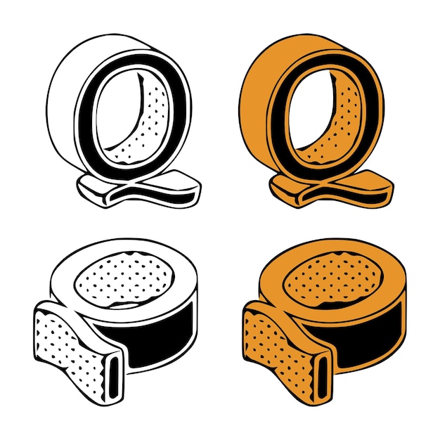 Isométrique lettre q doodle vector illustration sur fond blanc Lettres clip art