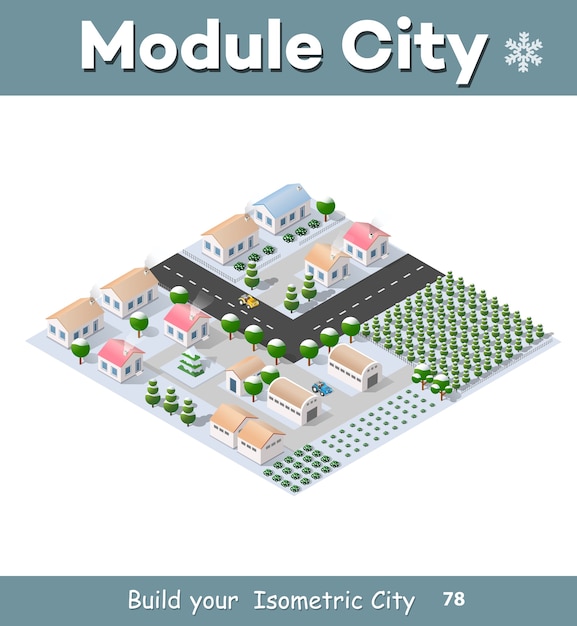 Isométrique De La Ville Moderne