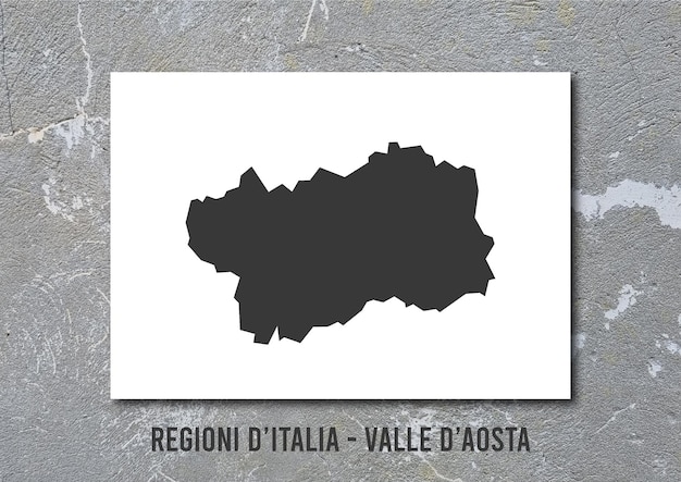 Vecteur italia silhouette vallée d'aoste mappa