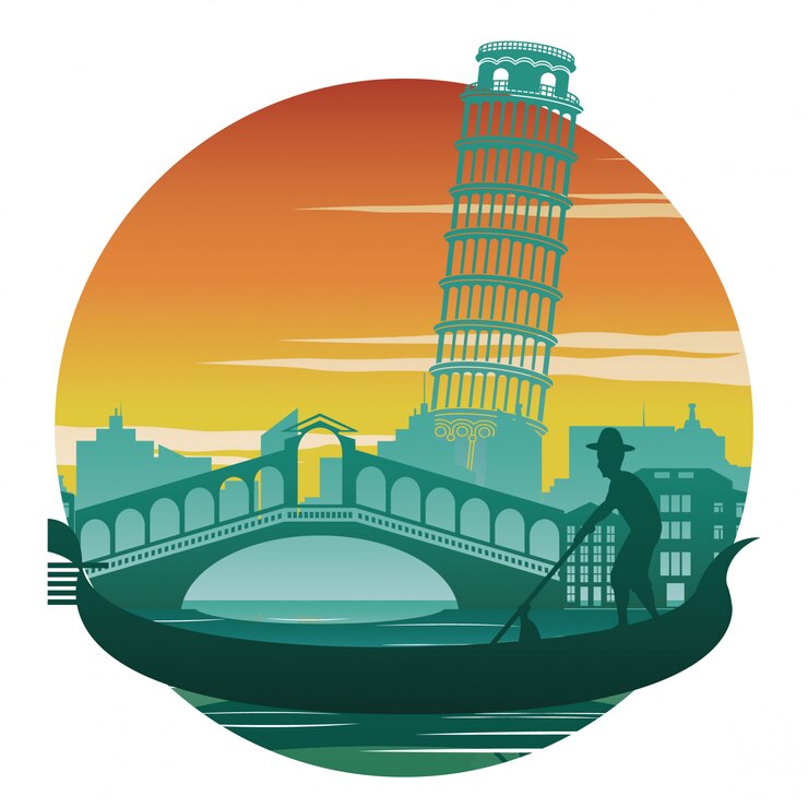 Vecteur italie célèbre symbole et symbole