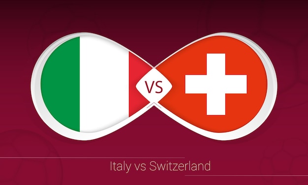 L'Italie contre la Suisse en compétition de football, l'icône du groupe C. Versus sur fond de football.