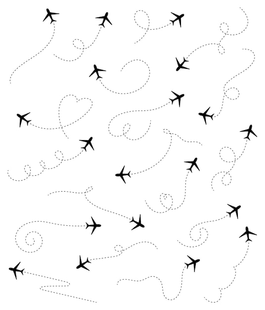 Vecteur itinéraire d'avion itinéraire de voyage en avion broche sur la carte du monde voyage voyage