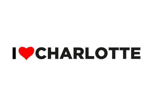 J'adore La Typographie Charlotte Avec Le Coeur Rouge.