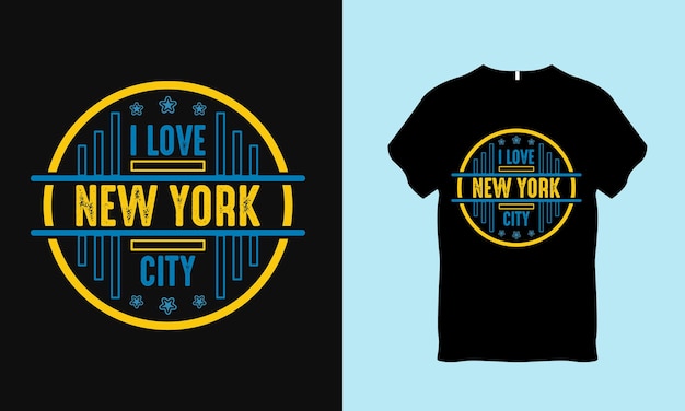 Vecteur j'aime la conception de t-shirt de typographie de new york city