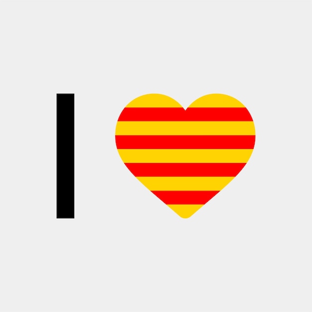 J'aime l'illustration vectorielle de Catalogne pays coeur