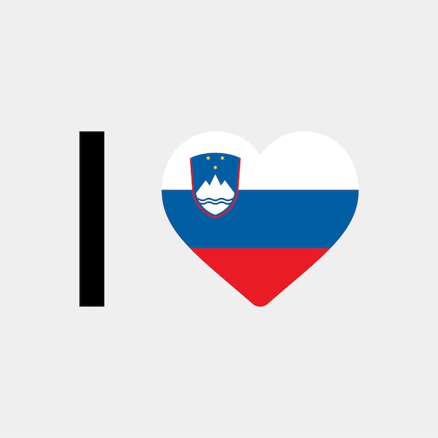 J'aime l'illustration vectorielle de Slovénie pays coeur