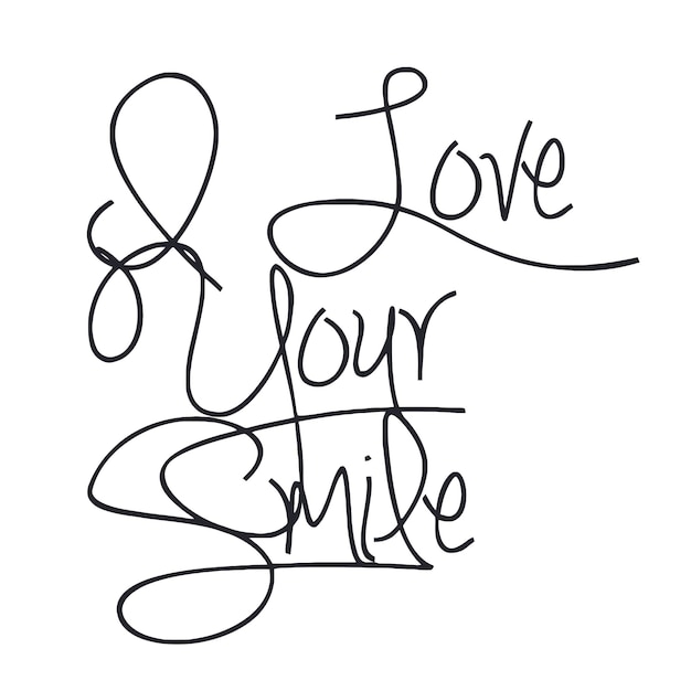 J'aime Ton Sourire Cursive Citation Typographie Lettrage