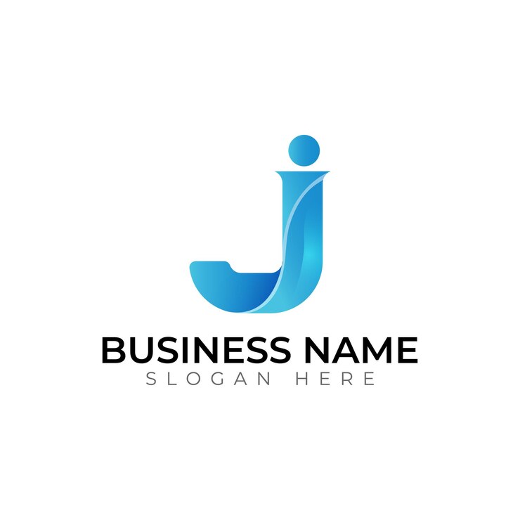 J gradient 3d conception de logo de lettre vectorielle abstraite