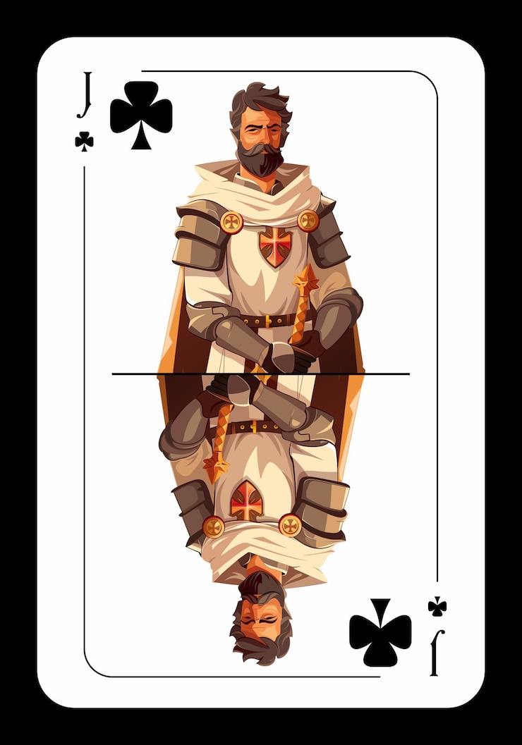 Vecteur jack of clubs dessin original de carte à jouer sur fond noir