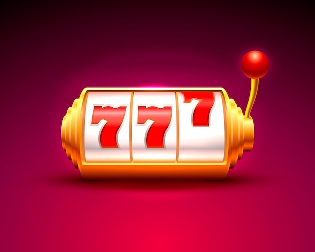 Jackpot De Casino Slots 777, Or Clair Moderne. Illustration Vectorielle