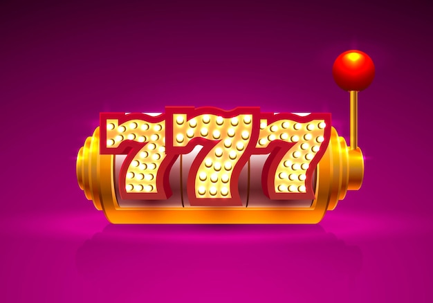 Jackpot De Casino Slots 777, Or Clair Moderne. Illustration Vectorielle