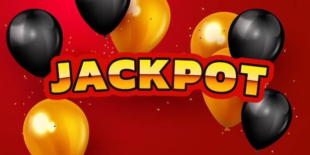 Jackpot Sur Le Fond De Ballons. Illustration Vectorielle