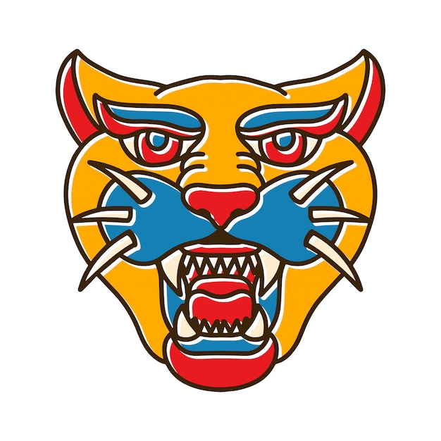 Vecteur jaguar head bohotattoo