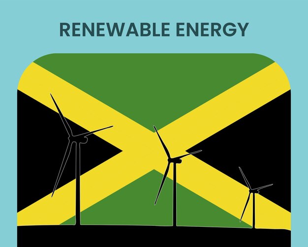 Vecteur jamaïque énergie renouvelable idée d'énergie environnementale et écologique
