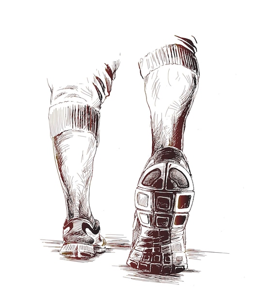 Vecteur jambes athlétiques sport et fitness illustration vectorielle de croquis dessinés à la main