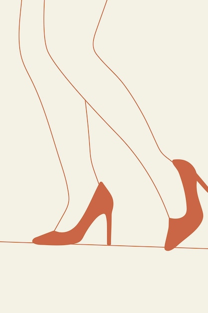 Jambes De Femme En Vecteur De Chaussures à Talons Hauts