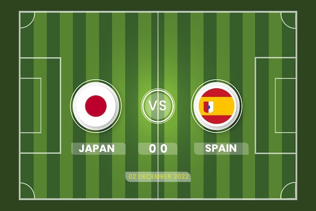 Japon Vs Espagne Football Tableau De Bord Championnat Et Modèle De Fond De Stade 15