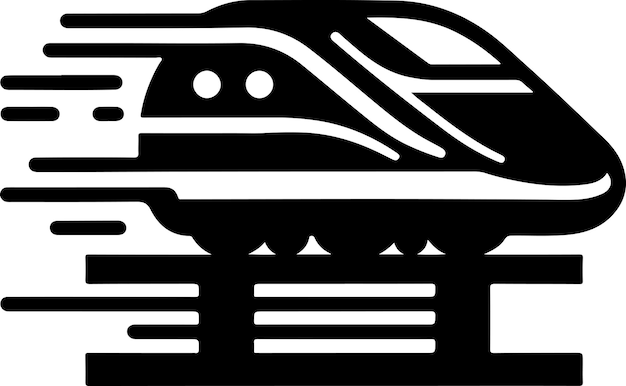 Vecteur japonais icône de train à balle silhouette de clipart vectoriel minimal fond blanc 17