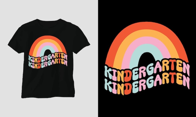 Vecteur jardin d'enfants - conception de t-shirts de style groovy