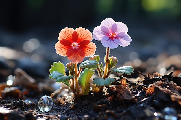 Vecteur le jardin de fleurs décoratives sur des arrière-plans abstraits