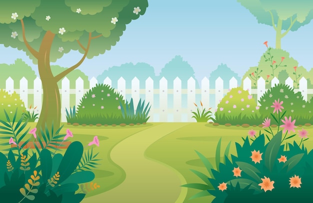 Jardin, plante à fleurs et fond de plantes ornementales