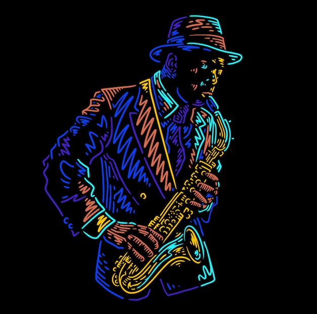 Vecteur jazz saxophone