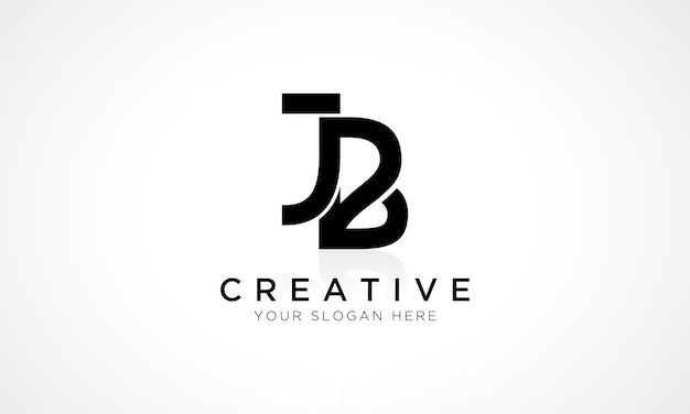 JB Letter Logo Design Vector Template Alphabet Initial Letter JB Logo Design With Glossy Reflection Business Illustration