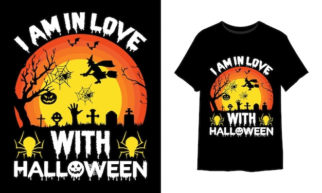 Je Suis Amoureux Du Design De T-shirt D'halloween