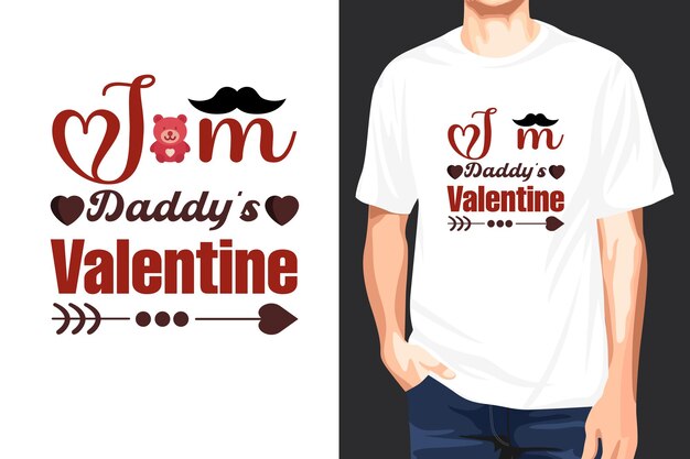 Vecteur je suis la conception de t-shirt de la saint-valentin de papa