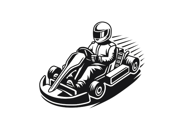 Vecteur je suis un coureur de karts.