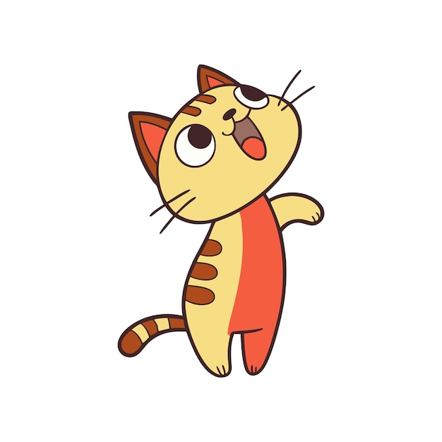 Je suis heureux, mignon, heureux, sourire, chaton, chat, conception vectorielle