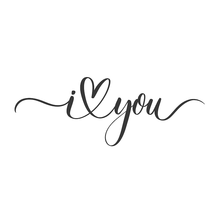 Vecteur je t'aime inscription de calligraphie dessinée à la main