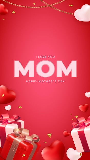 Je T'aime Maman Happy Mothers Day Holiday Background Illustration Vecteur Eps10