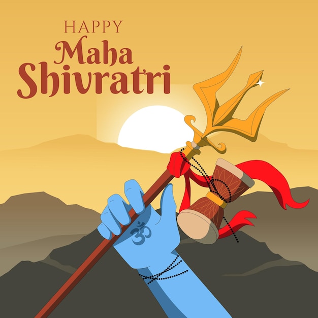 Vecteur je vous souhaite une heureuse mahashivratri.