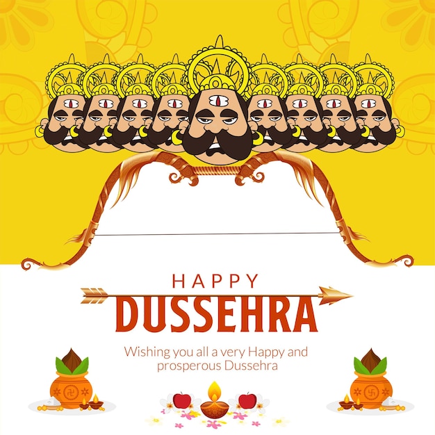 Je Vous Souhaite à Tous Un Modèle De Bannière Dussehra Très Heureux Et Prospère