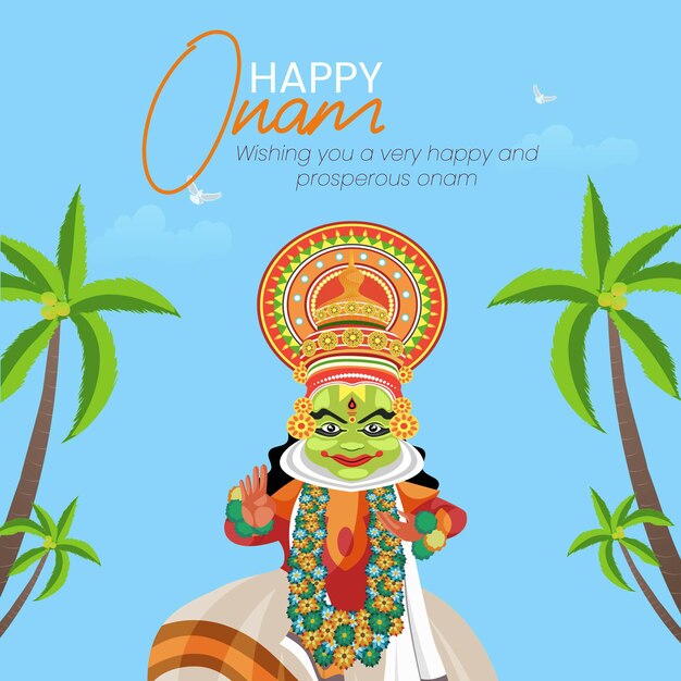 Je Vous Souhaite à Tous Un Très Bon Modèle De Conception De Bannière De Festival Onam